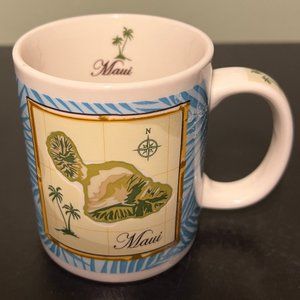 Vintage Blue Maui Map Souvenir Mug  from The Islander Group ~ Hawaii ~ Aloha